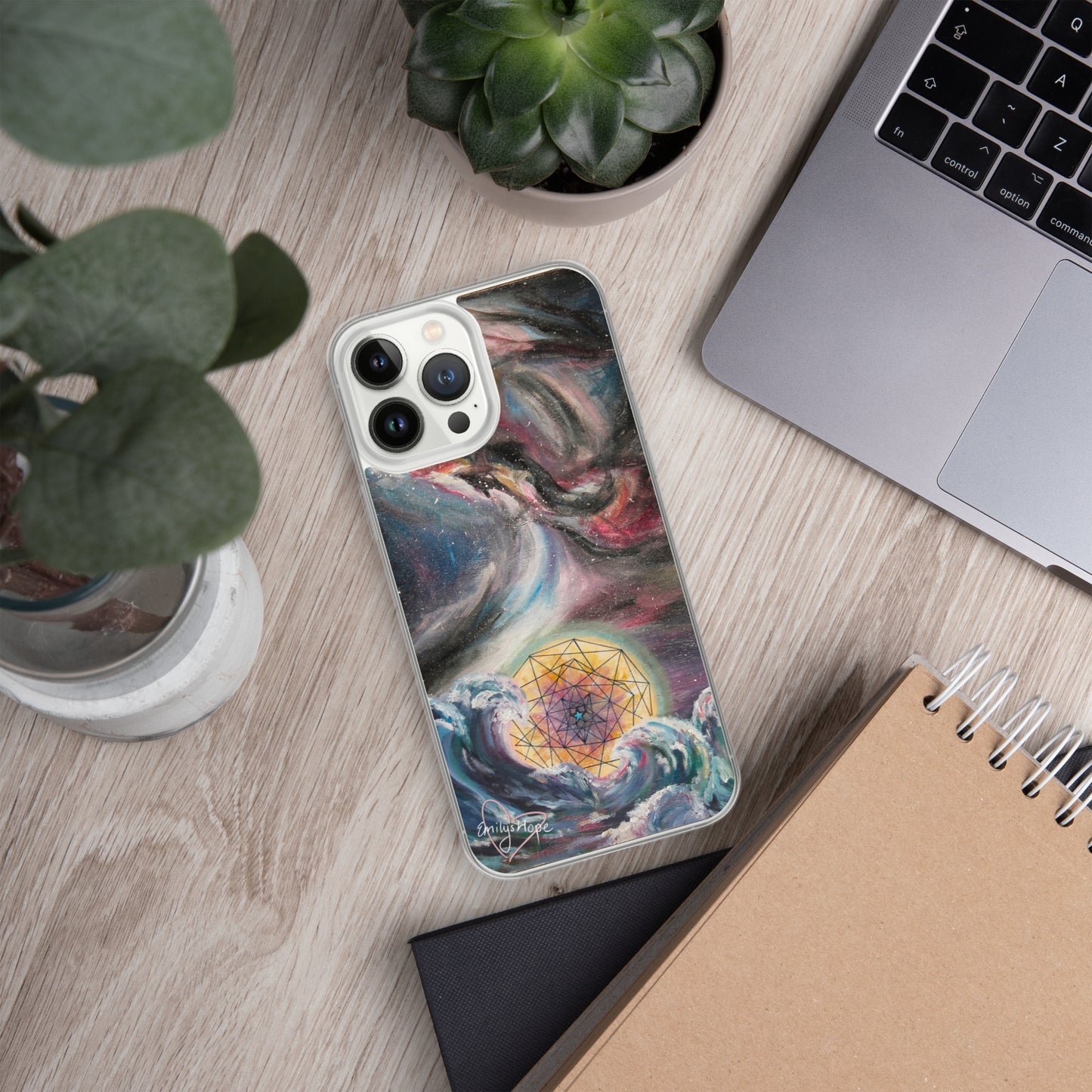 Geometric Waves iPhone Case