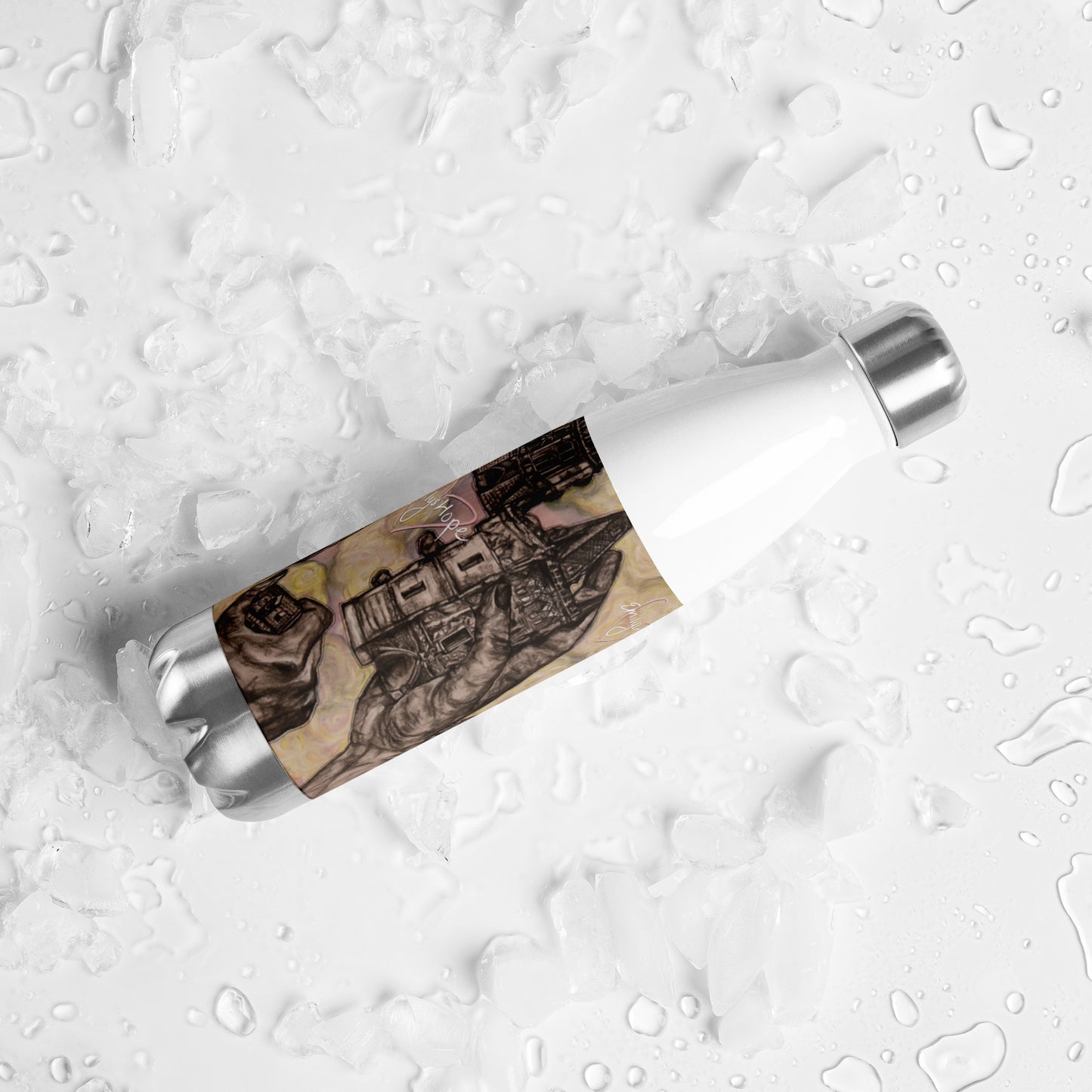 "Hand Castles" Stainless Steel Water Bottle