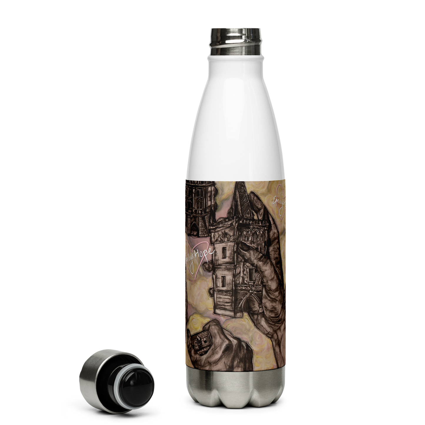 "Hand Castles" Stainless Steel Water Bottle
