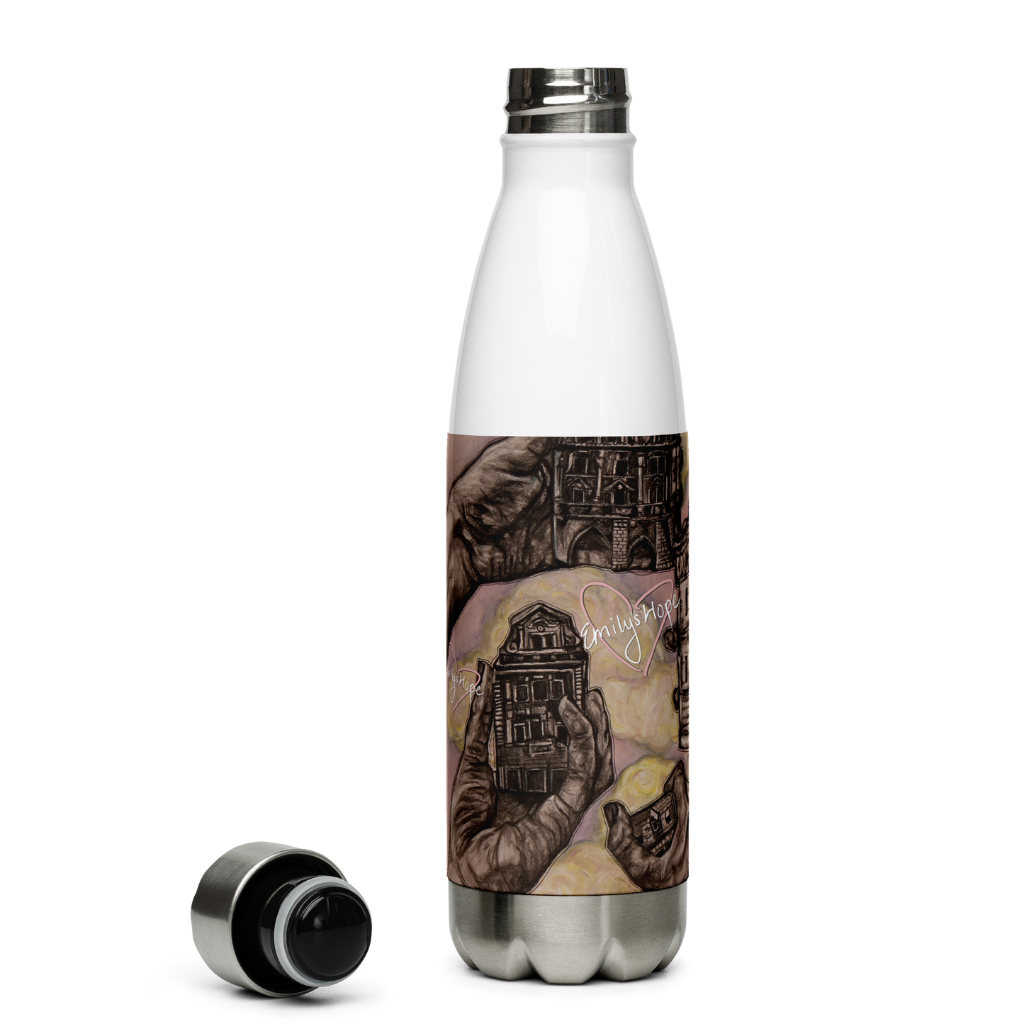 "Hand Castles" Stainless Steel Water Bottle