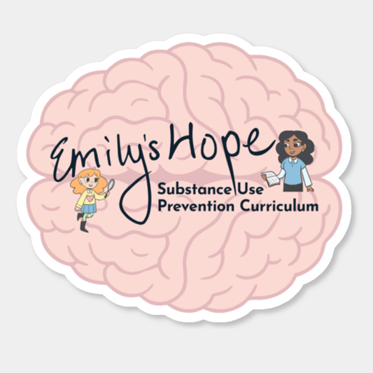 Emily's Hope Substance Use Prevention Curriculum Brain Sticker