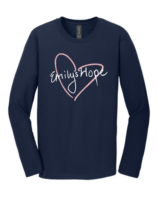 Emily's Hope Logo Long-Sleeve T-Shirt (Navy)
